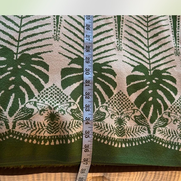 FARM Rio knitted Green and cream Leaf Print Midi Dress - Picture 6 of 8